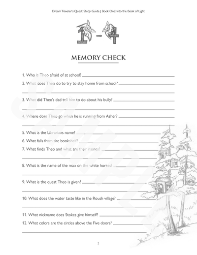 The Dream Traveler's Quest Printable Workbooks (Ages 7-12)